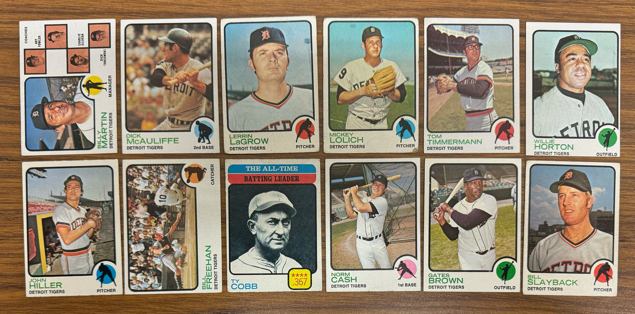 1973 Topps Detroit Tigers Team Set (29) Kaline Cobb VG-VG/EX