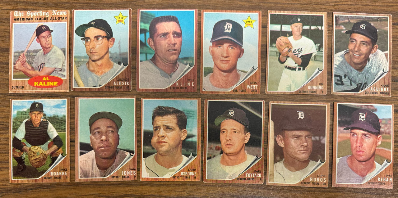 1962 Topps Detroit Tigers Team Set (32) Kaline VG-EX