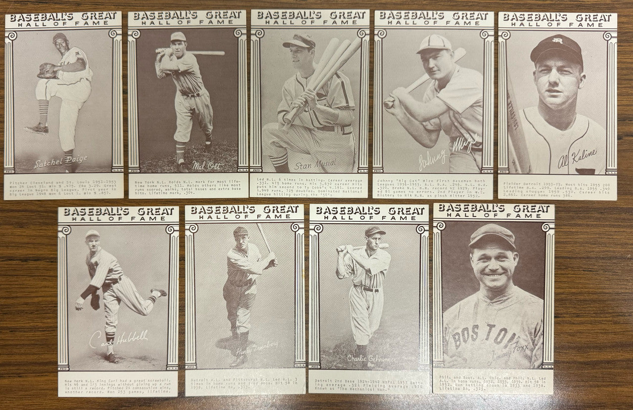 1974 + 1977 Exhibits Baseball's Great Hall of Fame Lot of 28 VG-EX