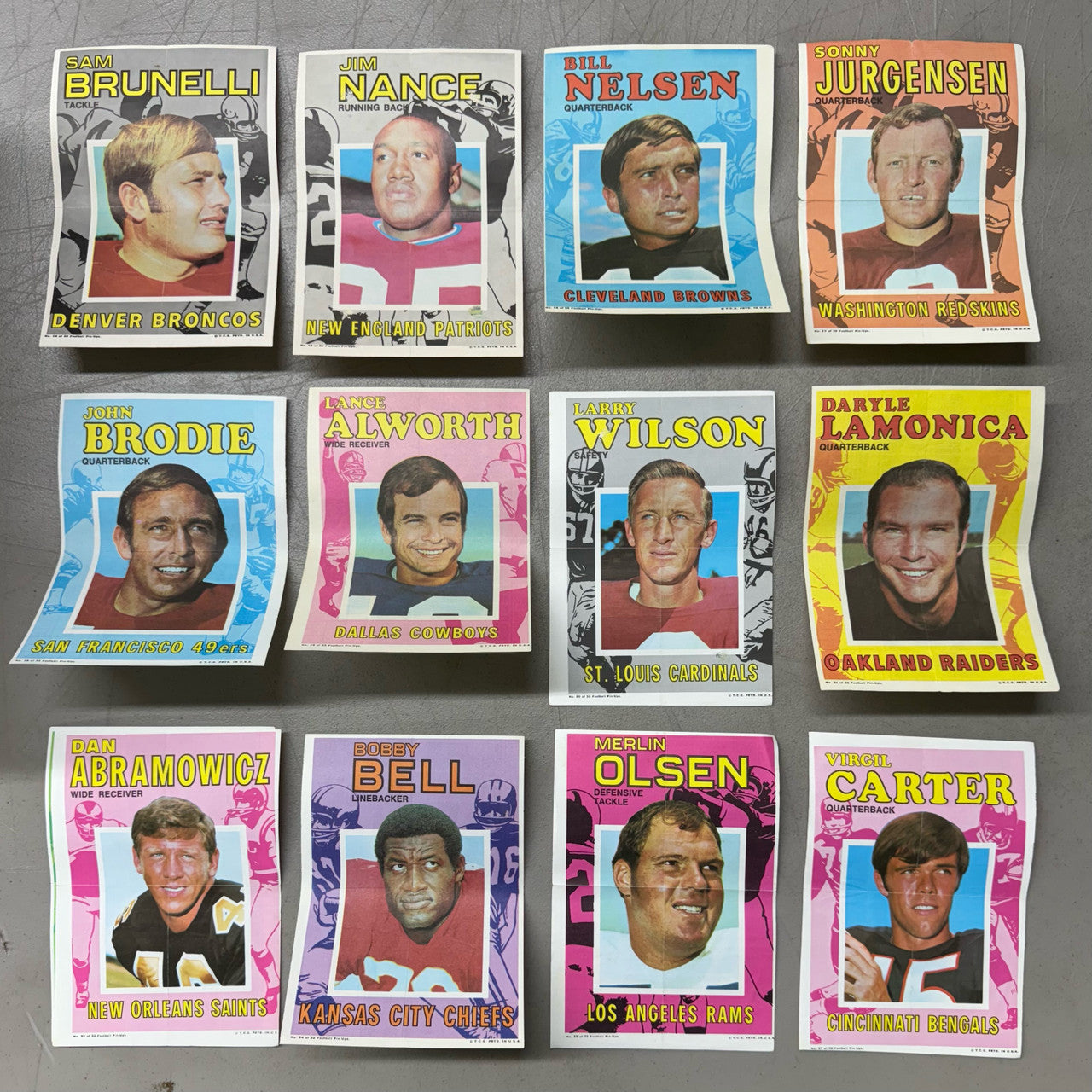 1971 Topps Football Posters Near Complete Set 29/32 Low-Mid Grade