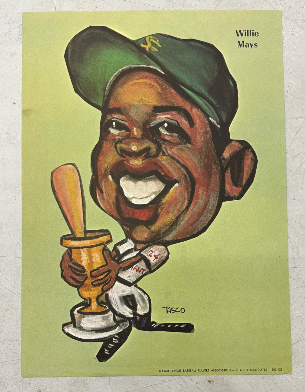 1969 Tasco Baseball All Star Posters Lot of 6 Excellent Condition