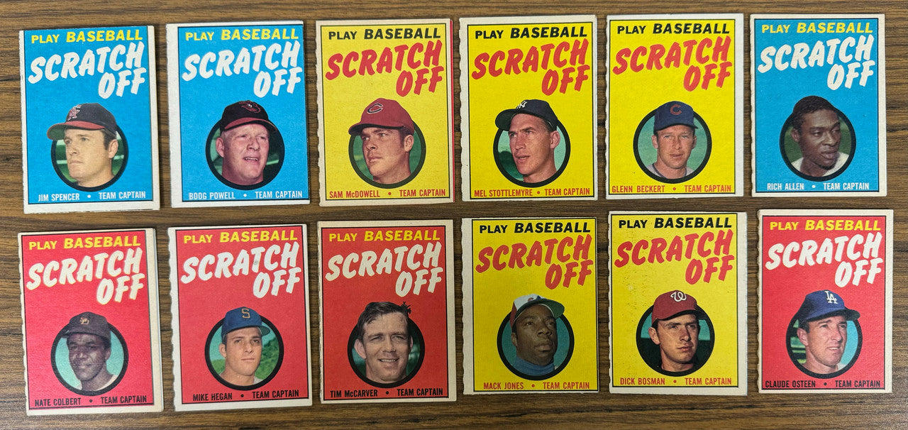 1970 Topps Baseball Scratch Off Complete Set (24) All Unscratched