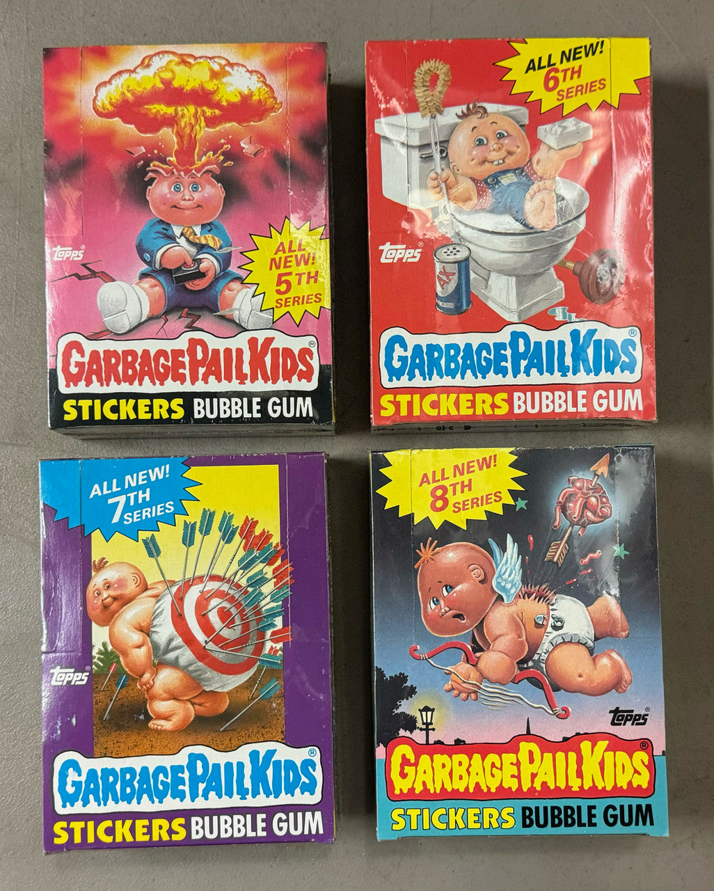 1985-1988 Topps Garbage Pail Kids Series 1-15 Empty Box Lot All BBCE Wrapped