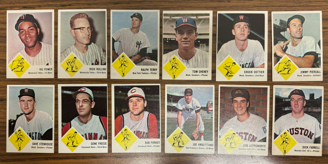 1963 Fleer Baseball Near Complete Set 52/66 VG-EX