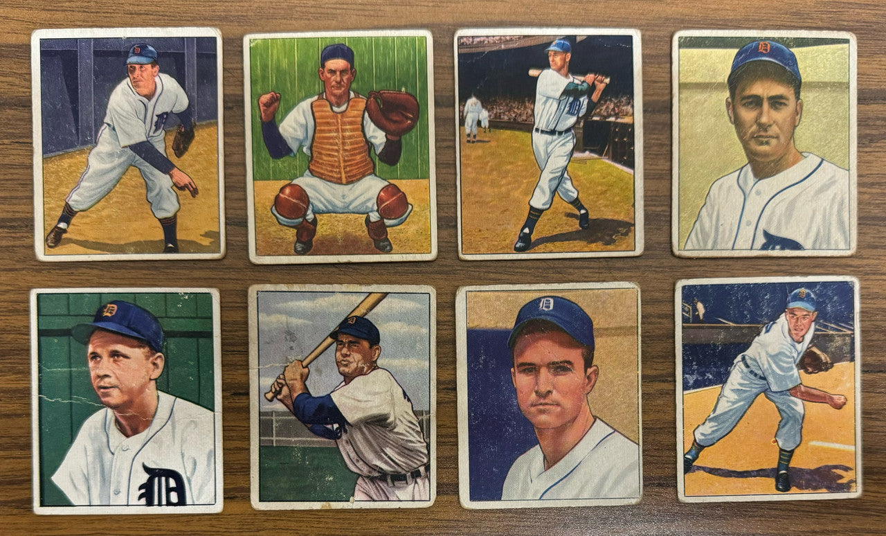 1950 Bowman Detroit Tigers Team Set (19) Low Grade
