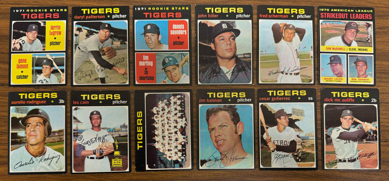 1971 Topps Detroit Tigers Team Set (33) Kaline VG-EX/MT