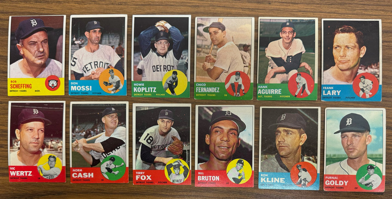1963 Topps Detroit Tigers Team Set (33) Kaline Freehan VG-EX