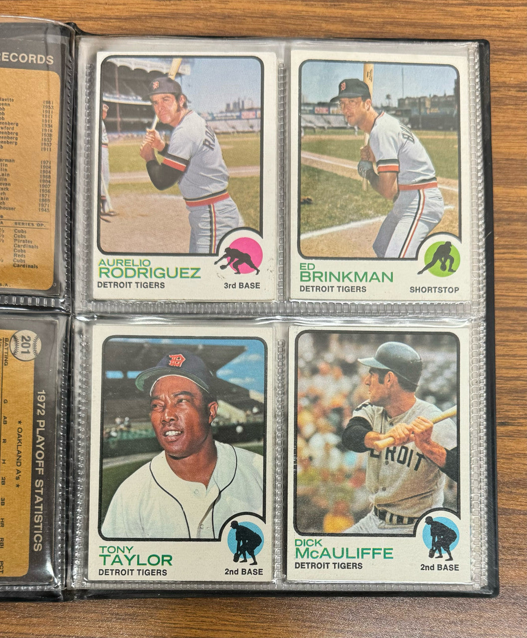 1973 Detroit Tigers Team Complete Set (30 Cards) EX With Album