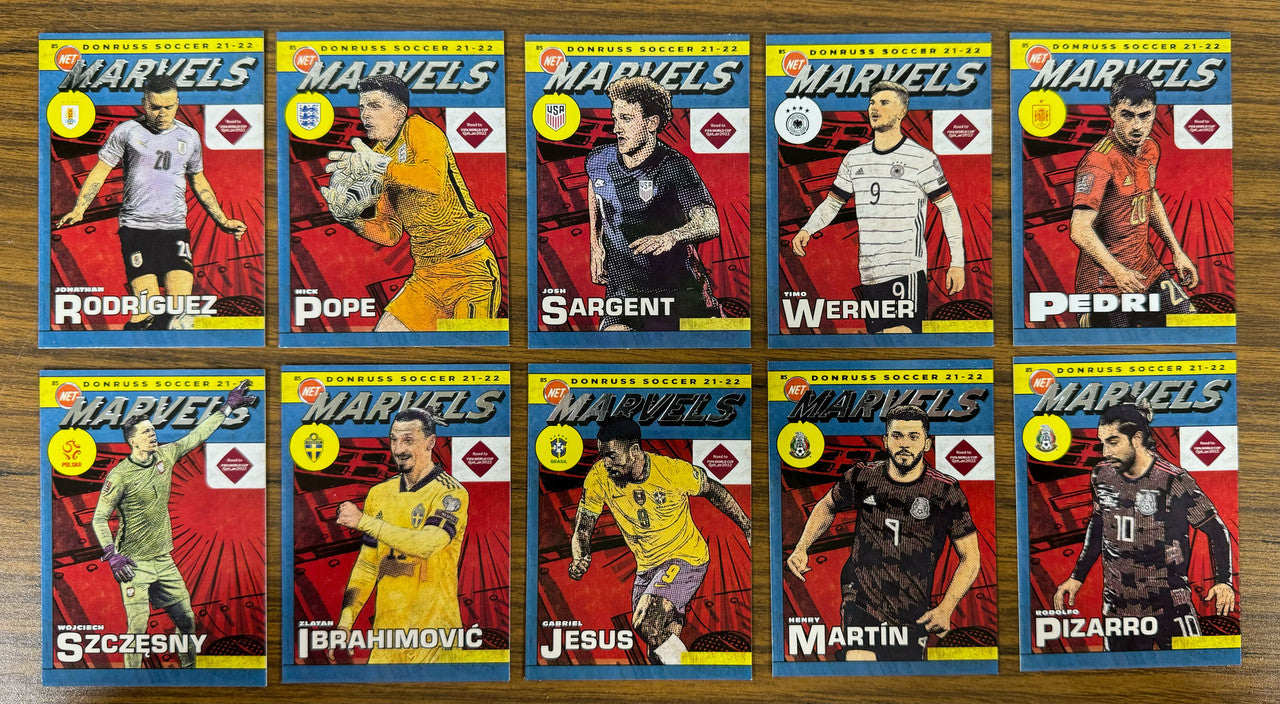 2021-22 Donruss Soccer Road to Qatar Net Marvels Complete Set 1-20