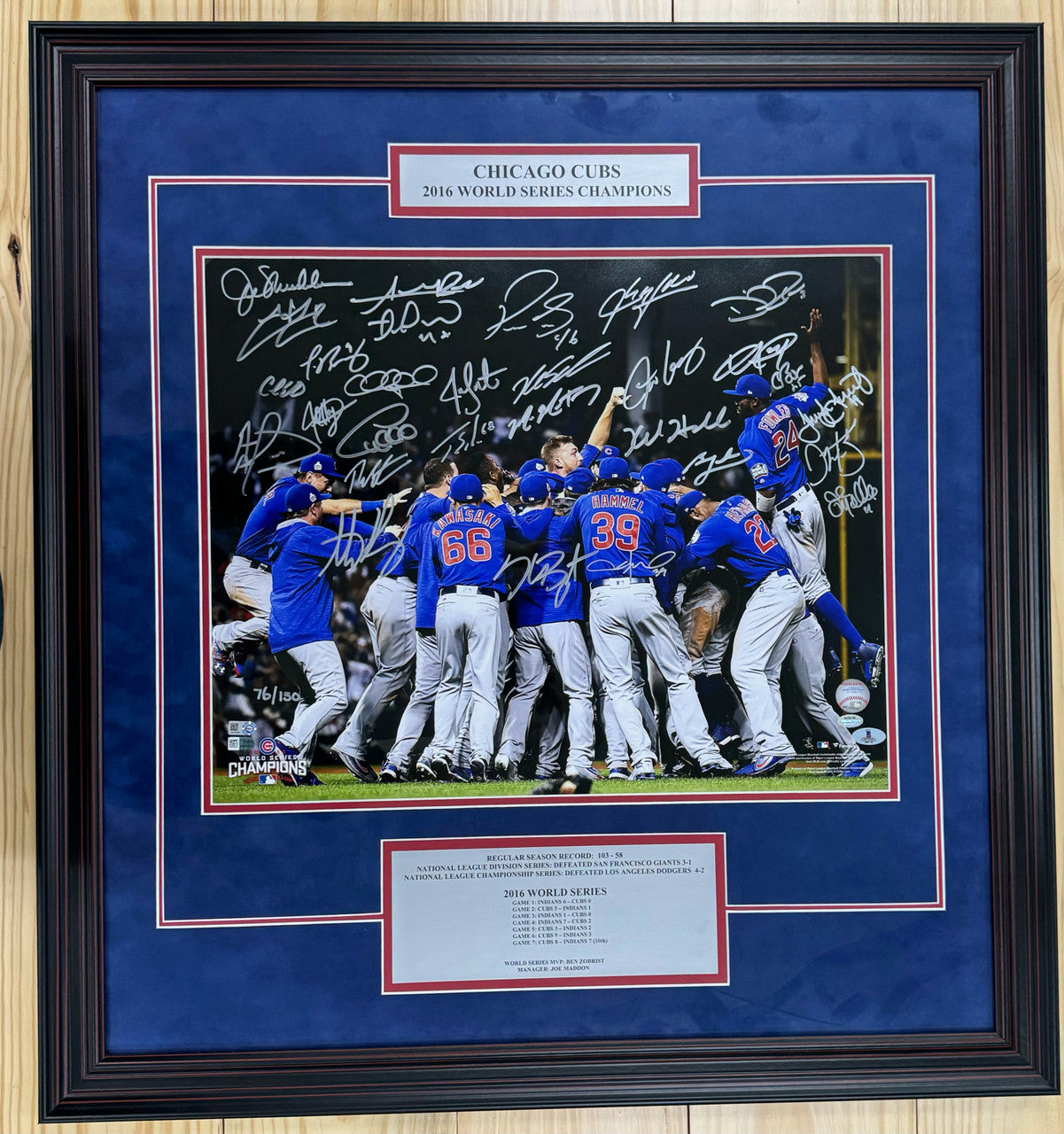 2016 Chicago Cubs Team Signed Autographed World Series Photo Framed Fanatics ++