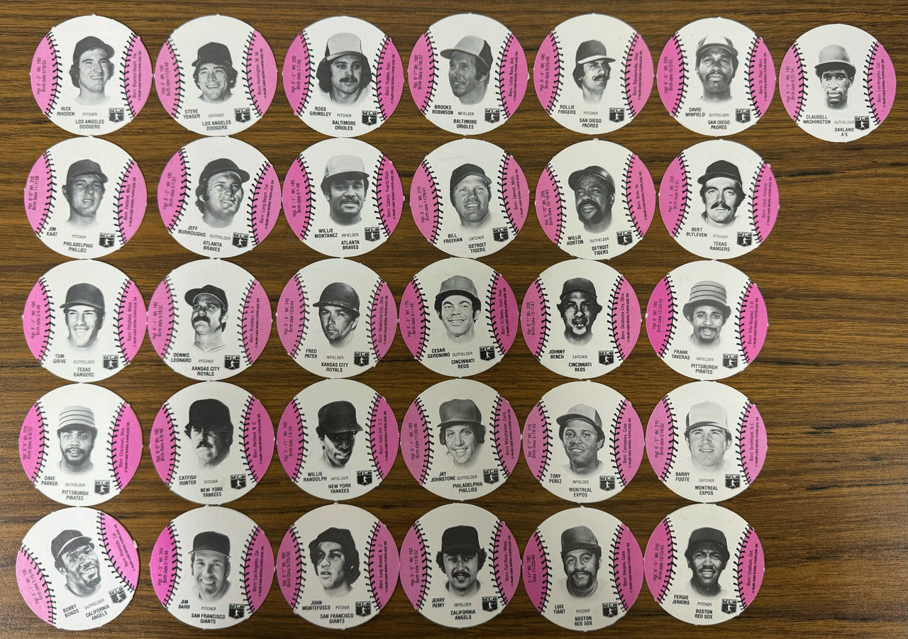 1977 Burger Chef Baseball Discs Near Complete Set 143/216 w/ Stars