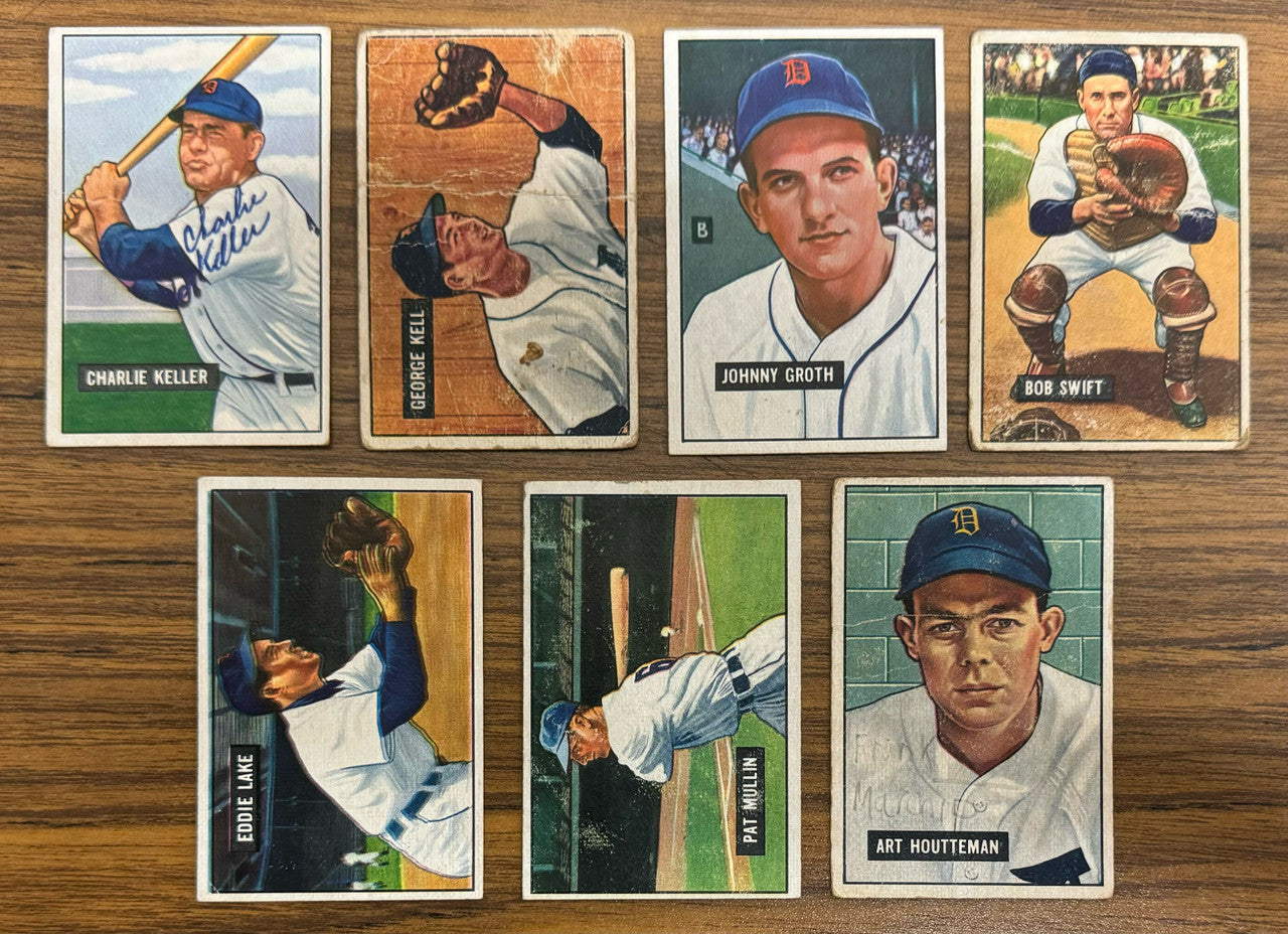 1951 Bowman Detroit Tigers Team Set (21) Kell Low Grade