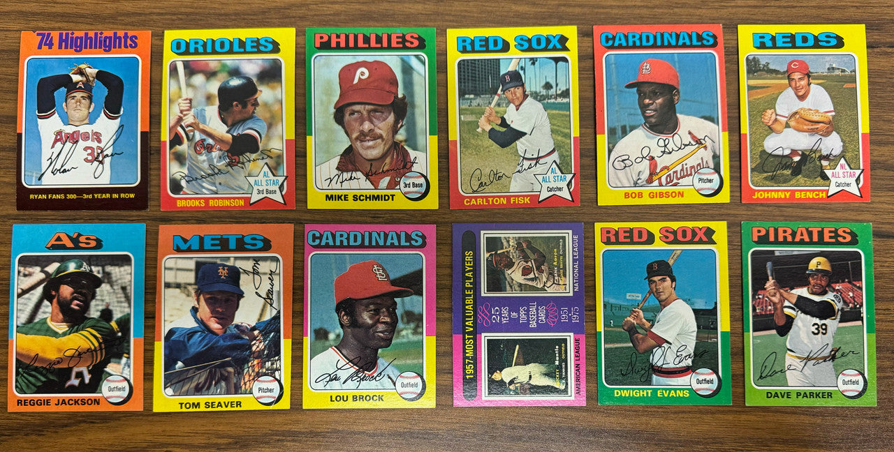 1975 Topps Baseball Near Complete Set 643/660 EX+ Missing Brett RC
