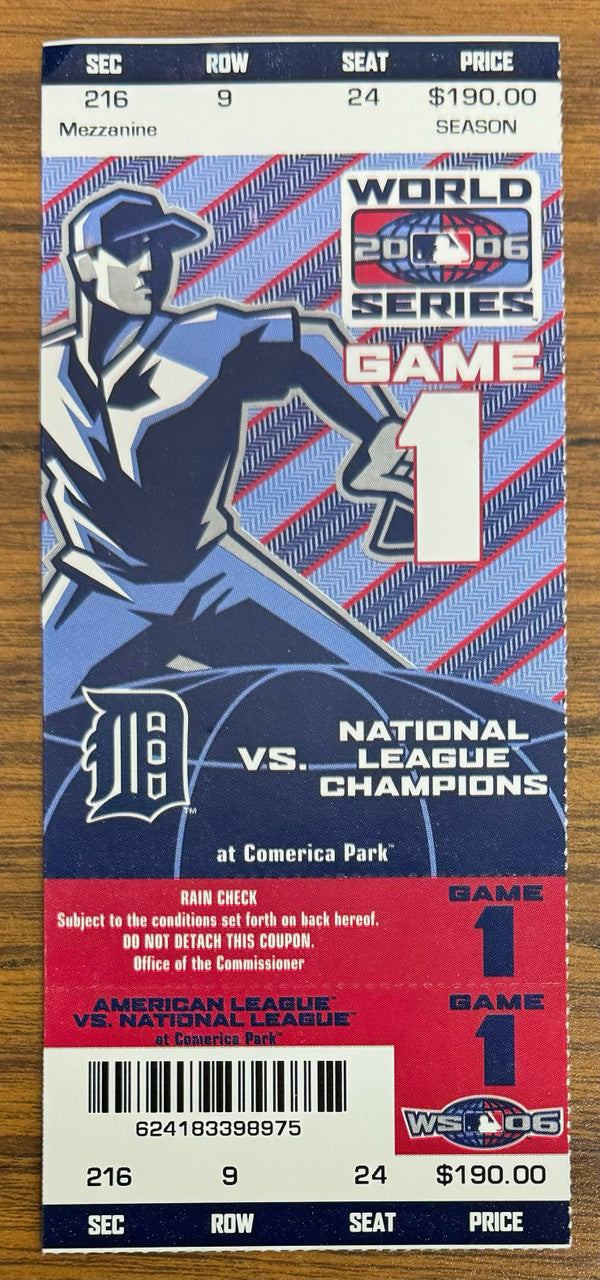 2006 MLB Detroit Tigers Playoff/World Series Package (Tickets Program Pin DVD)