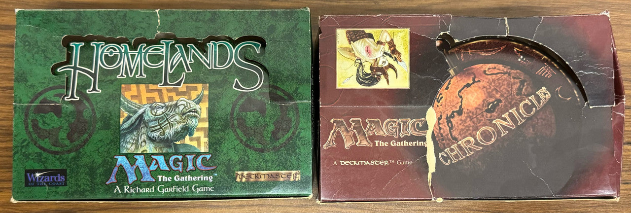 Magic the Gathering Homelands and Chronicles Lot of 2 EMPTY Boxes