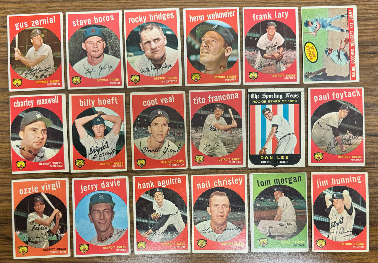 1959 Topps Detroit Tigers Team Set (36) Kaline VG-EX