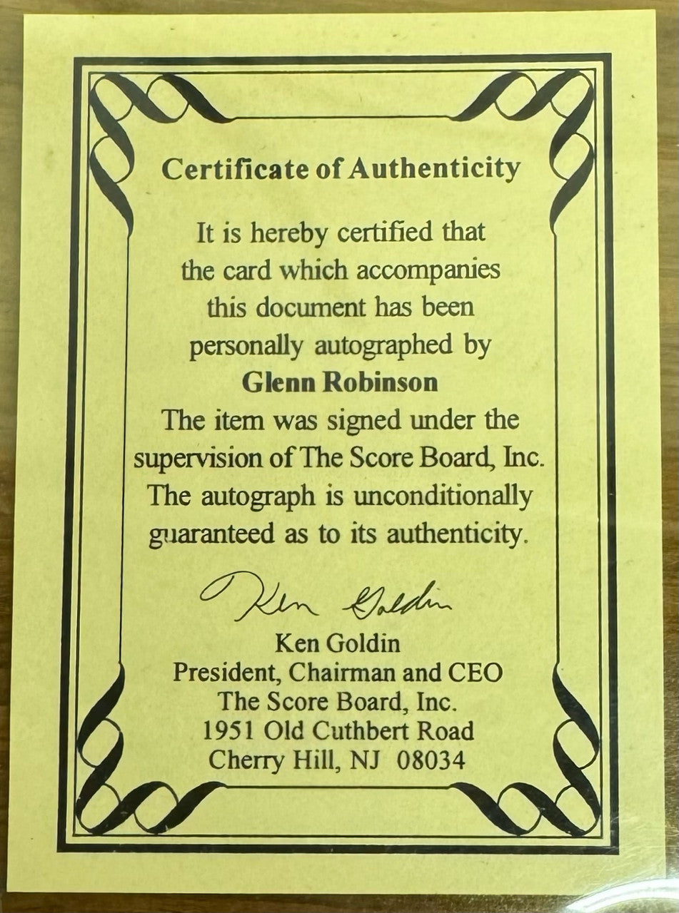 1994 Classic Draft Glenn Robinson Gold Auto /3000 Score Board "B"
