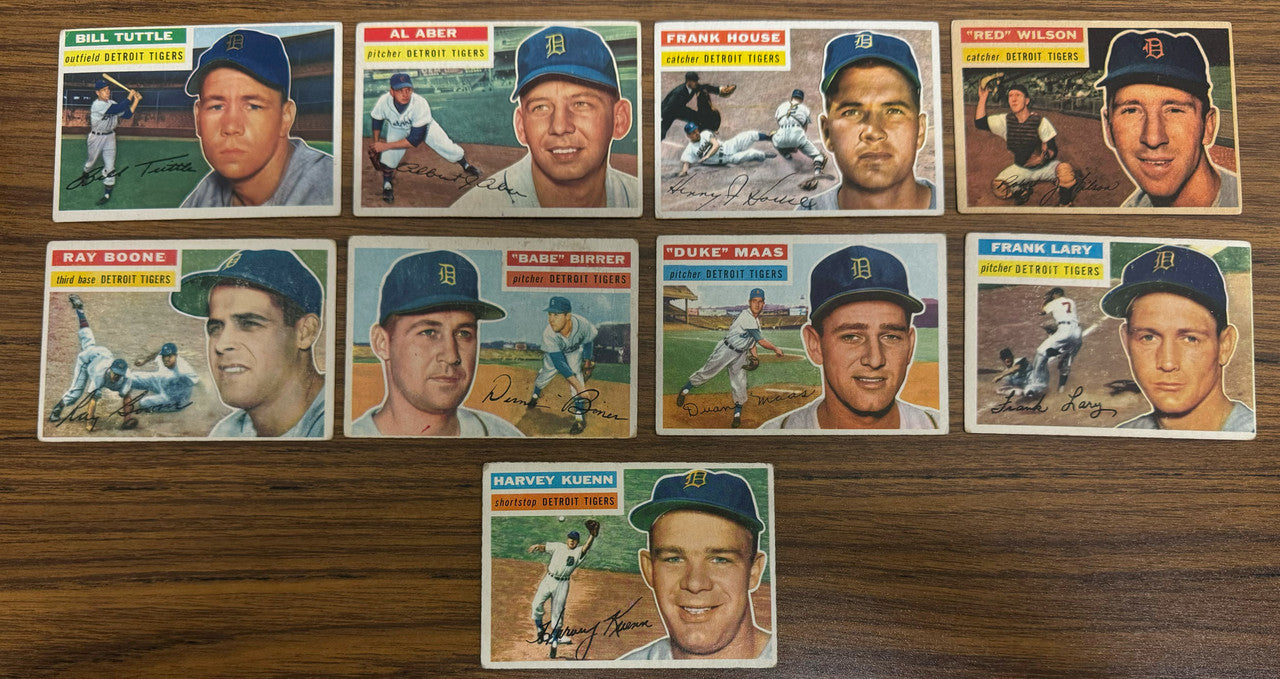 1956 Topps Detroit Tigers Team Set (21) Kaline Low Grade