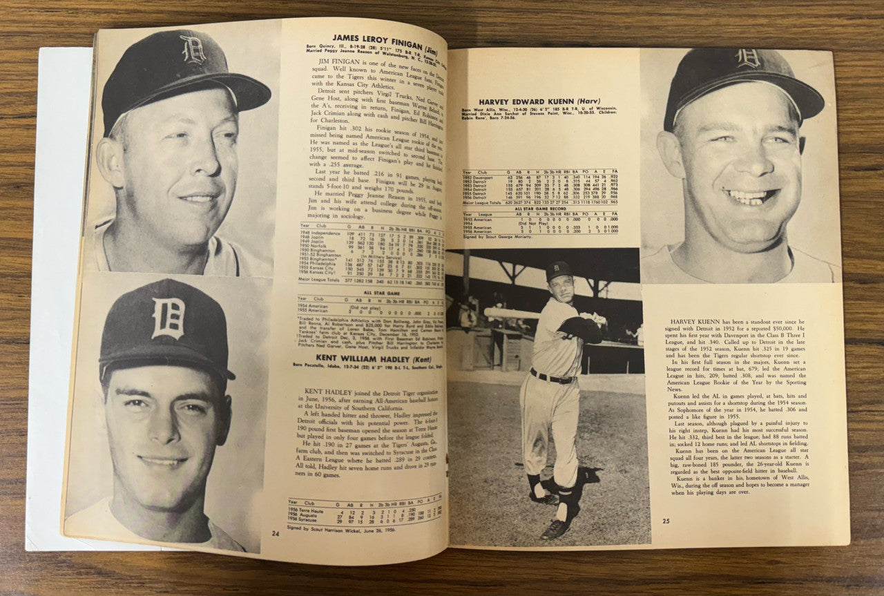1957 Detroit Tigers Baseball Official Yearbook