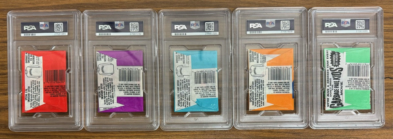 1985-1988 Topps Garbage Pail Kids Series 1-15 Complete Wax Pack Run All PSA 9