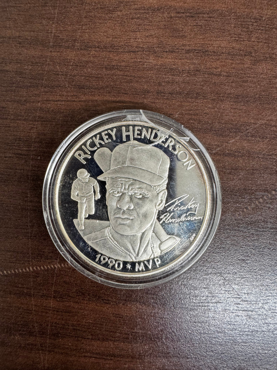 Great West Mint Rickey Henderson 1990 MVP One Troy Ounce Silver Coin in Box