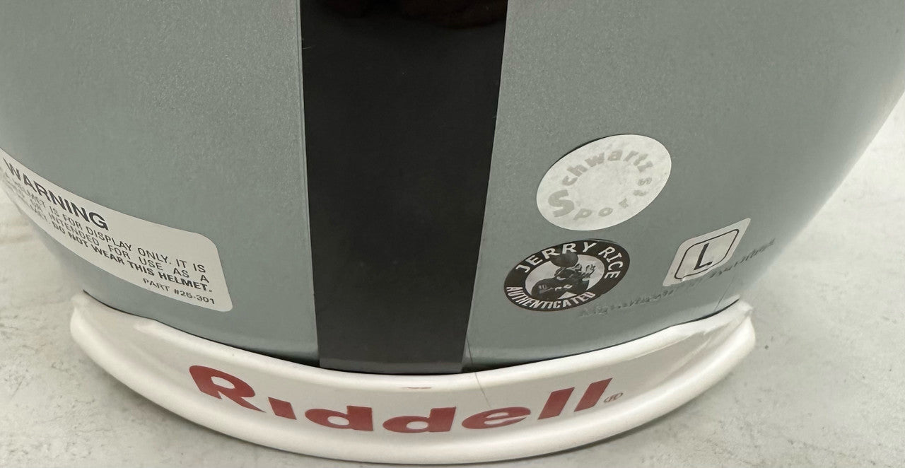 Jerry Rice Signed Autographed Full Size Raiders Helmet Schwartz