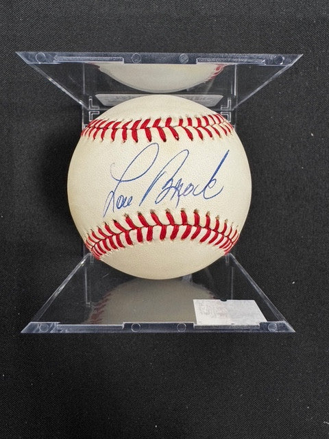 Lou Brock Signed Autographed Rawlings ONL Baseball JSA *4711
