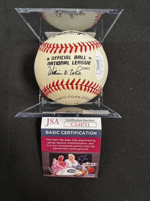 Lou Brock Signed Autographed Rawlings ONL Baseball JSA *4711