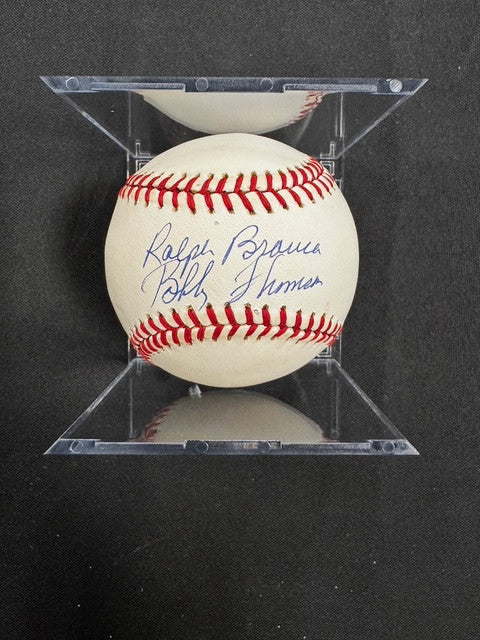 Bobby Thomson Ralph Branca Signed Autographed Rawlings ONL Baseball JSA