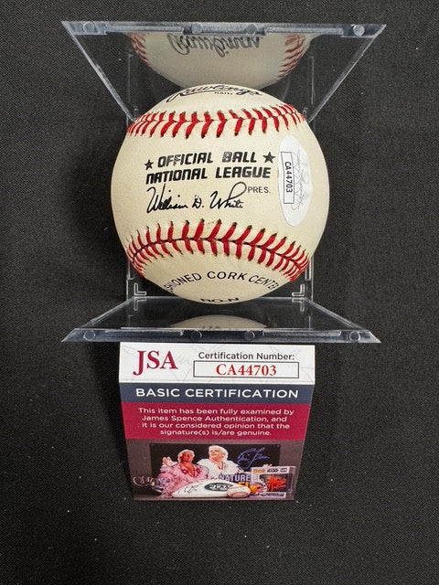 Bobby Thomson Ralph Branca Signed Autographed Rawlings ONL Baseball JSA