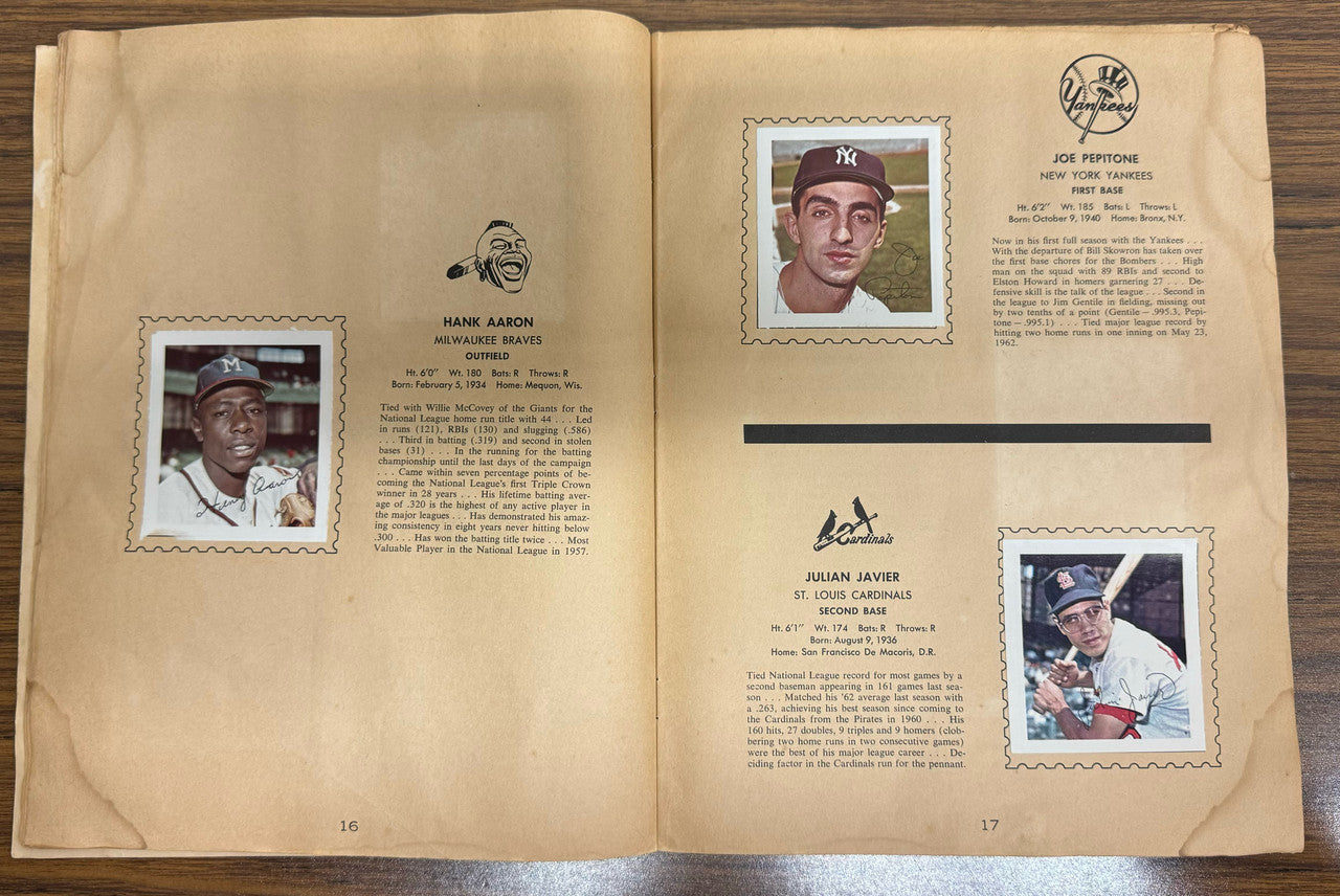 1964 Wheaties Baseball All-Star Stamp Album Complete (-1)