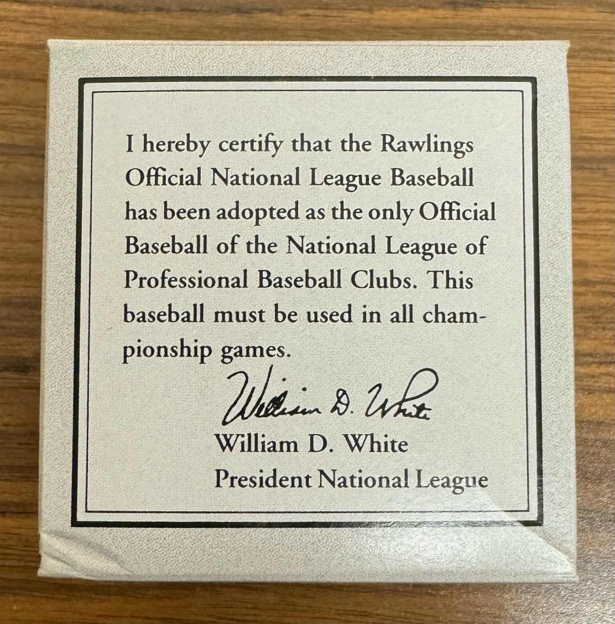 1990s Rawlings Official National League Baseball New in Box William White