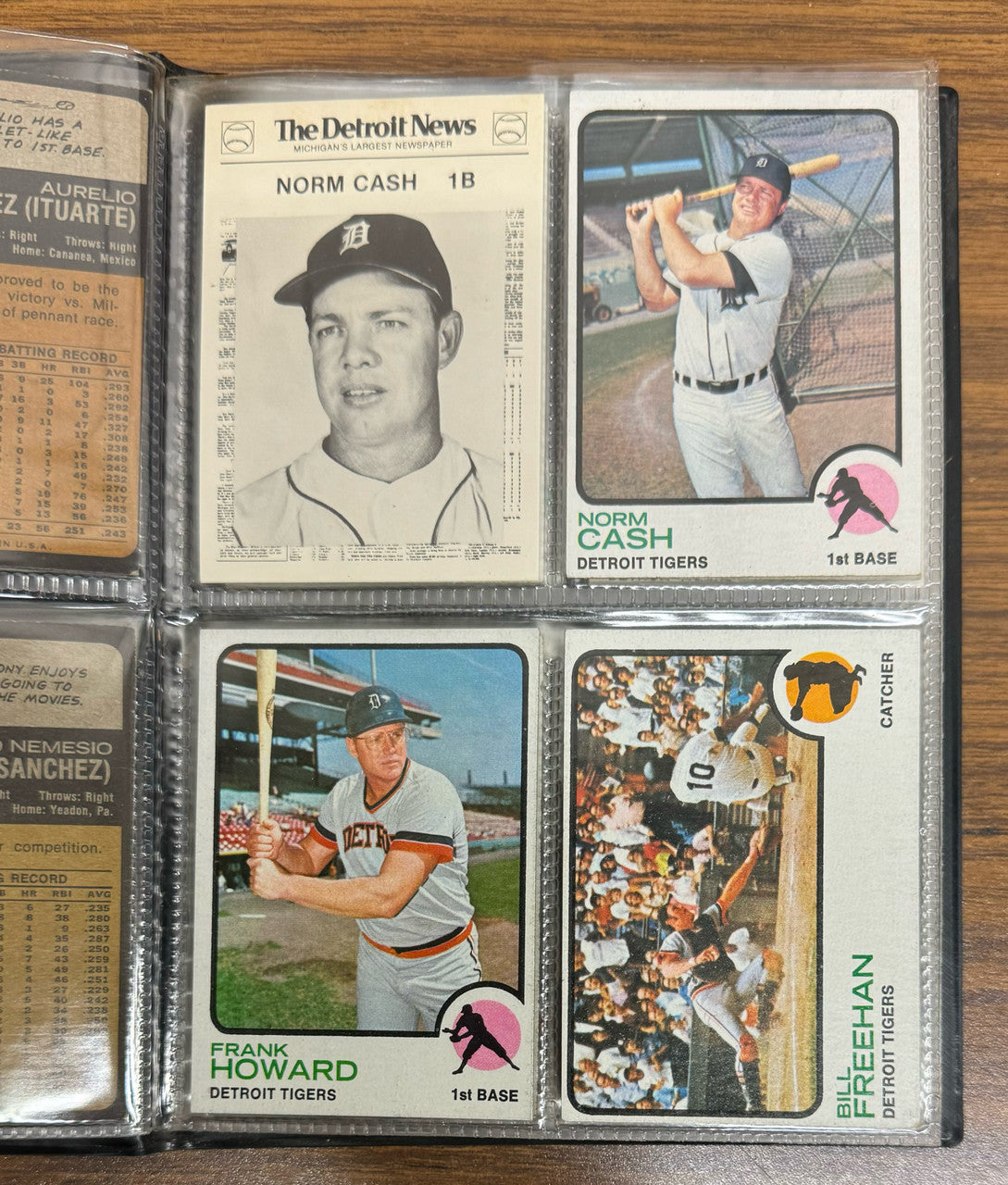 1973 Detroit Tigers Team Complete Set (30 Cards) EX With Album