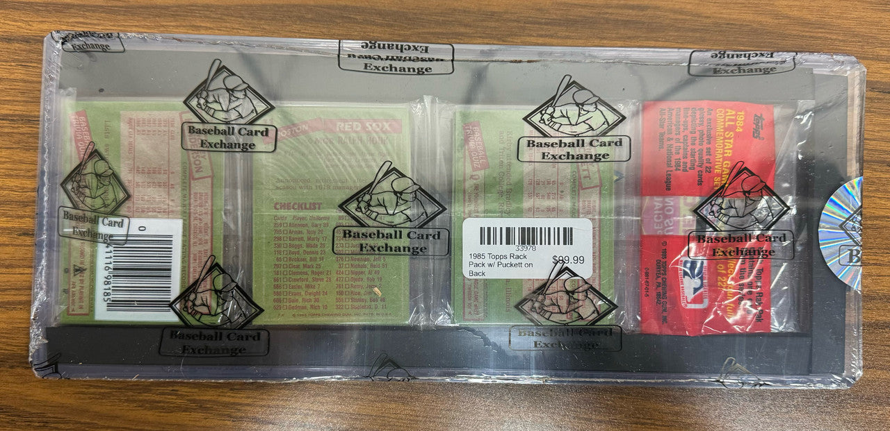 1985 Topps Baseball Rack Pack Kirby Puckett on Back BBCE Wrapped Sealed