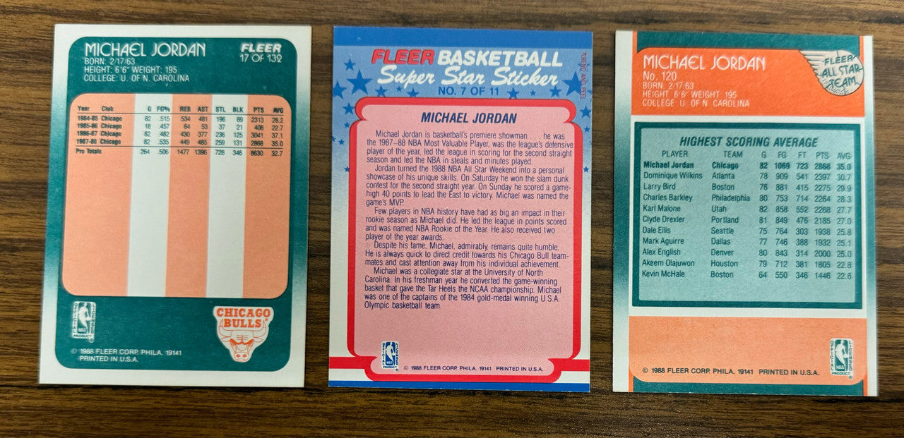 1988-89 Fleer Basketball Complete Set (132) w/ Stickers NM-MT