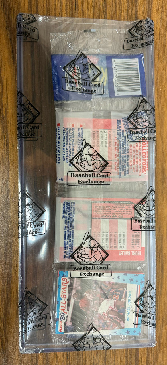 1989-90 Fleer Basketball Rack Pack MJ Sticker on Back BBCE Wrapped and Sealed