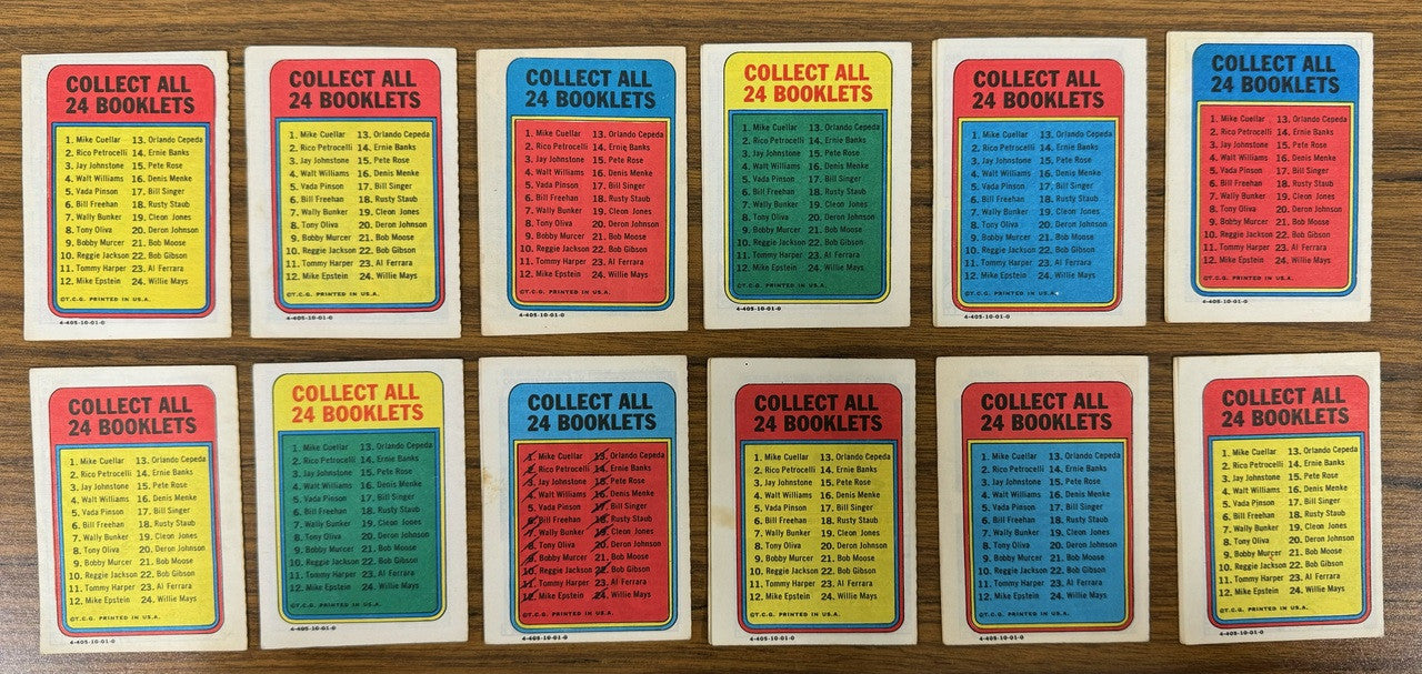 1970 Topps Baseball Booklets Complete Set (24) EX Overall