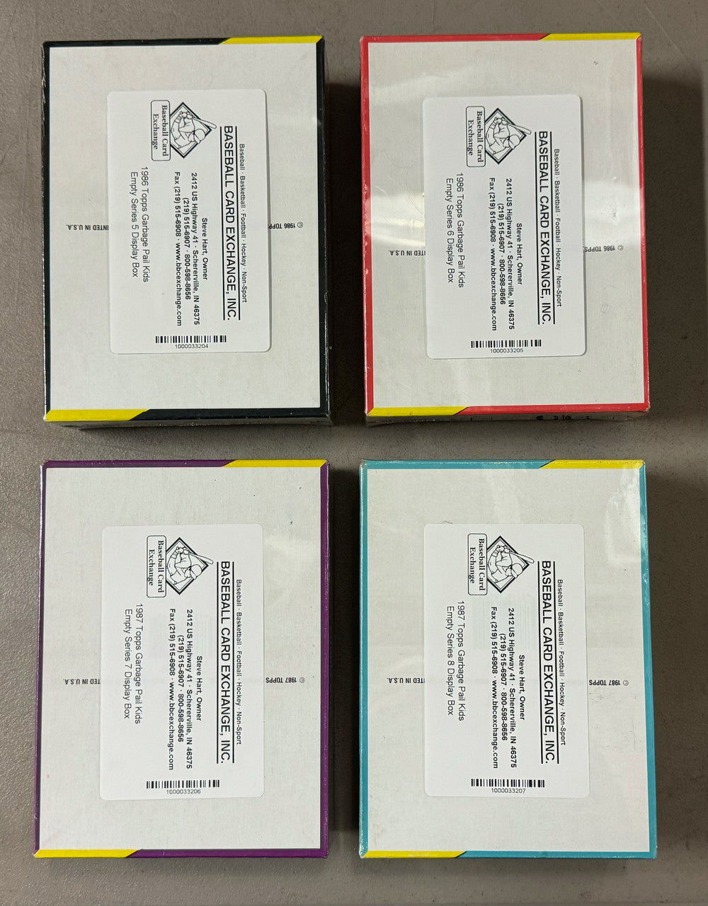 1985-1988 Topps Garbage Pail Kids Series 1-15 Empty Box Lot All BBCE Wrapped