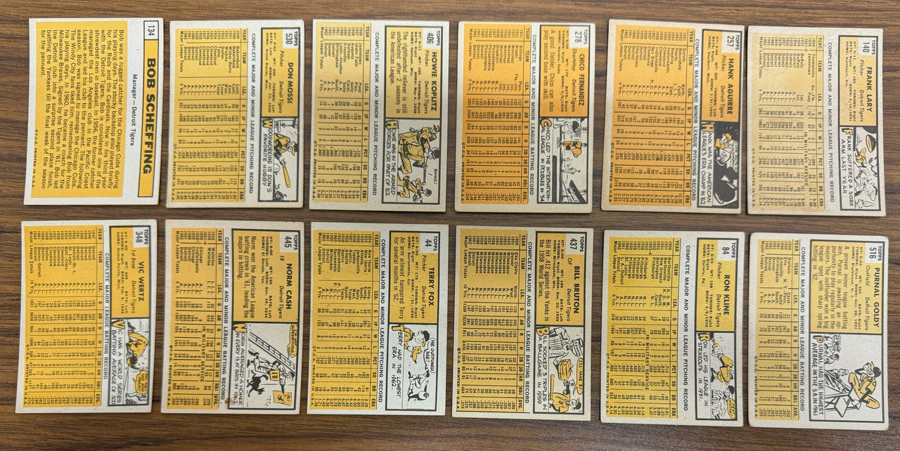 1963 Topps Detroit Tigers Team Set (33) Kaline Freehan VG-EX