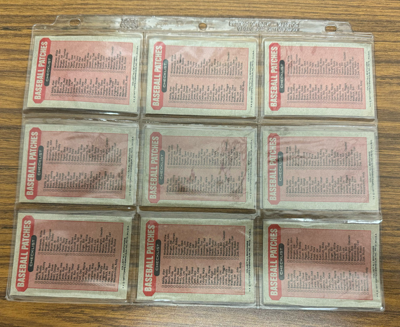 1977 Topps Baseball Patches Checklist AL NL All-Stars Complete Set (18) EX/MT