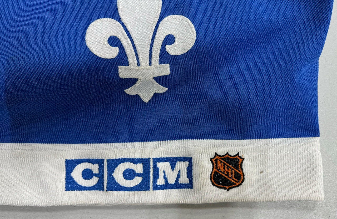 CCM Center Ice Quebec Nordiques Authentic Hockey Jersey Blue Size 52