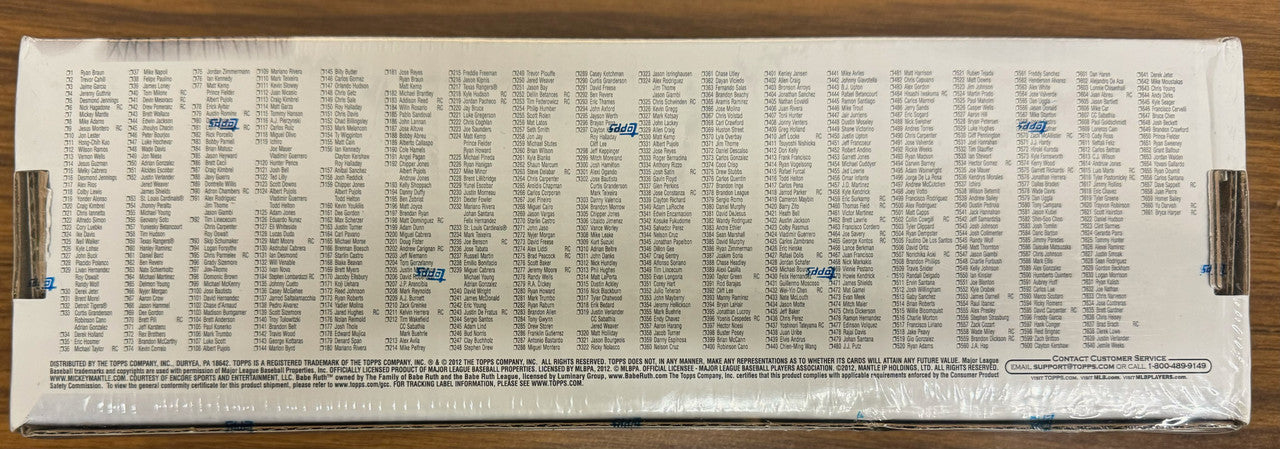 2012 Topps Baseball Complete Factory Set Sealed Babe Ruth