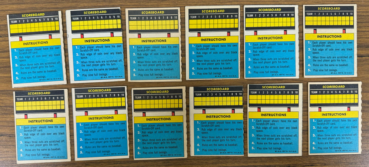 1970 Topps Baseball Scratch Off Complete Set (24) All Unscratched