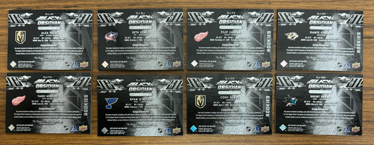2019-20 SPX Black Obsidian Jerseys Set w/ Rookies (32) McDavid Hughes Makar