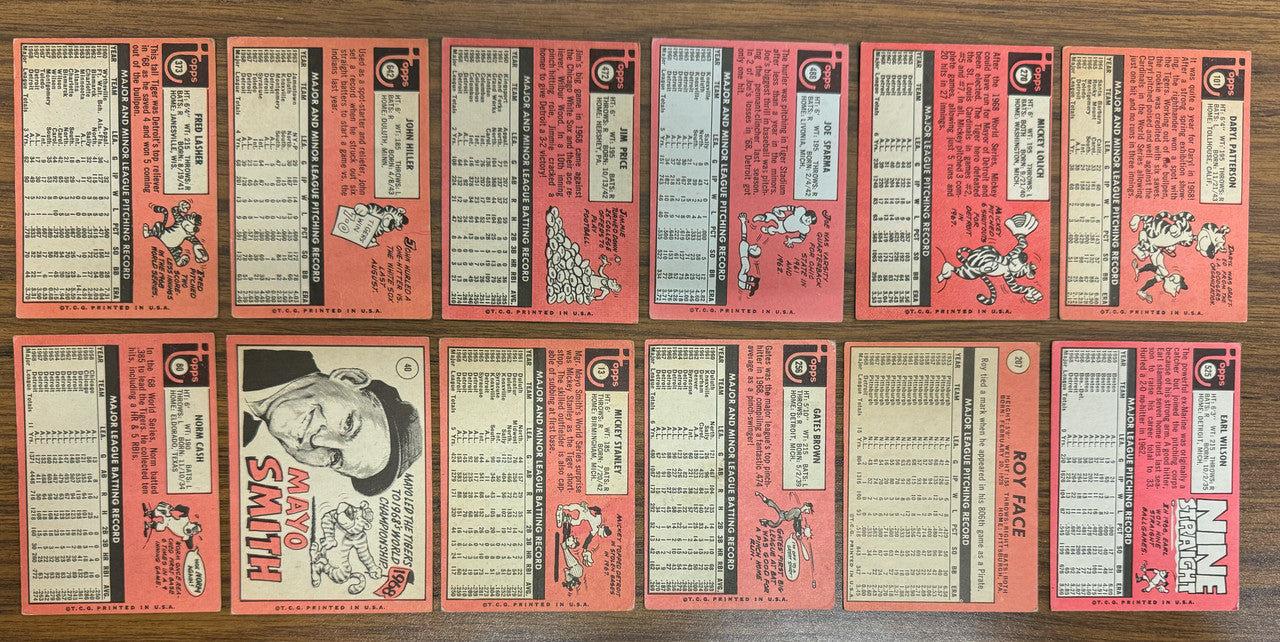 1969 Topps Detroit Tigers Team Set (34) Kaline Low Grade