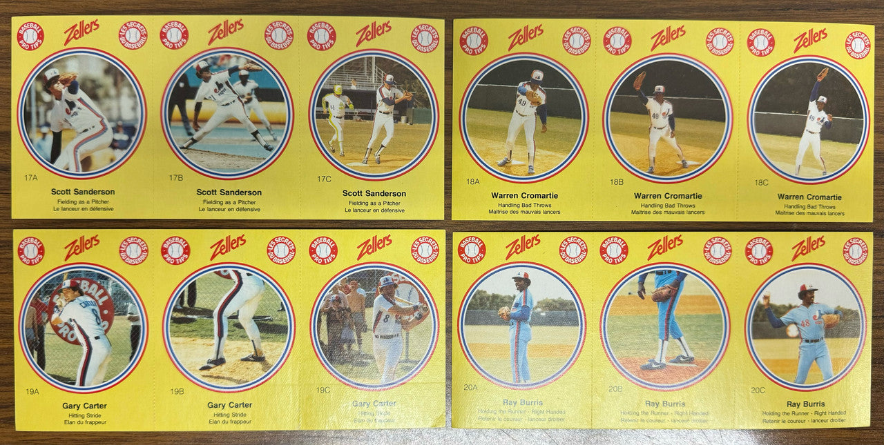 1982 Zellers Baseball Complete Panel Set - 20 Panels - 60 Cards