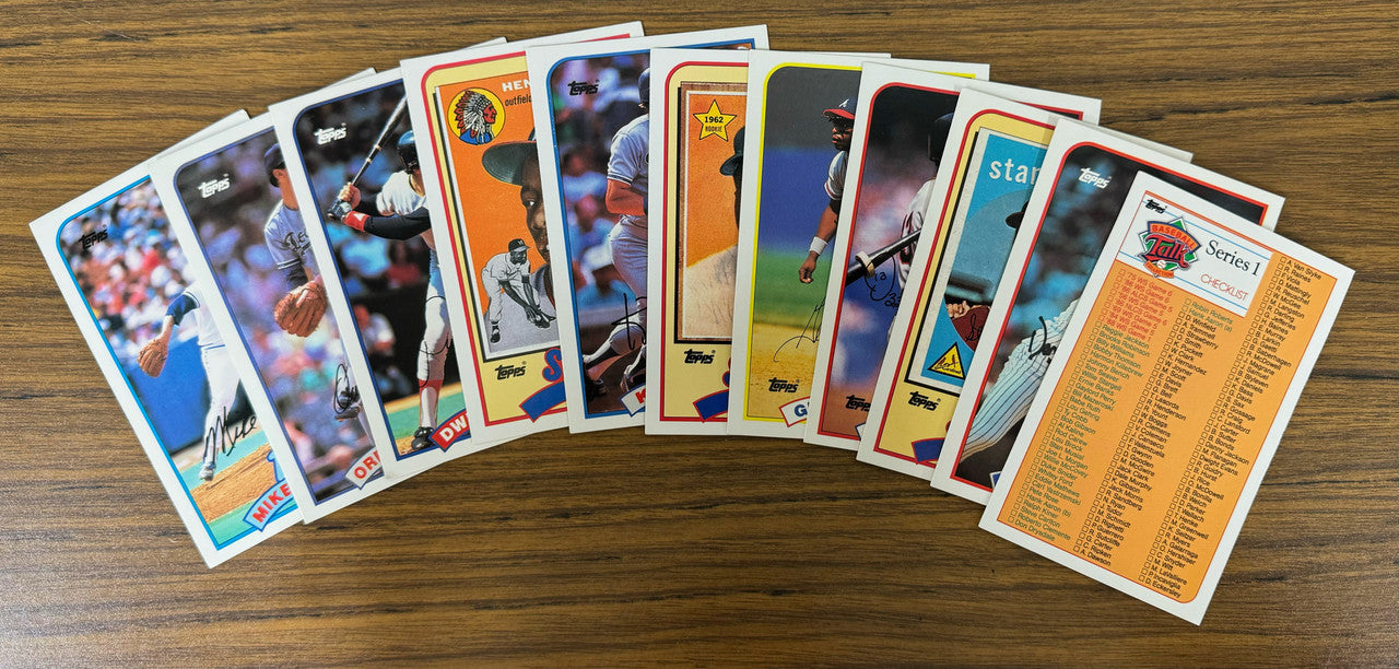 1989 LJN Topps Baseball Sports Talk Player in Box w/ 38 Packs of Cards + 11