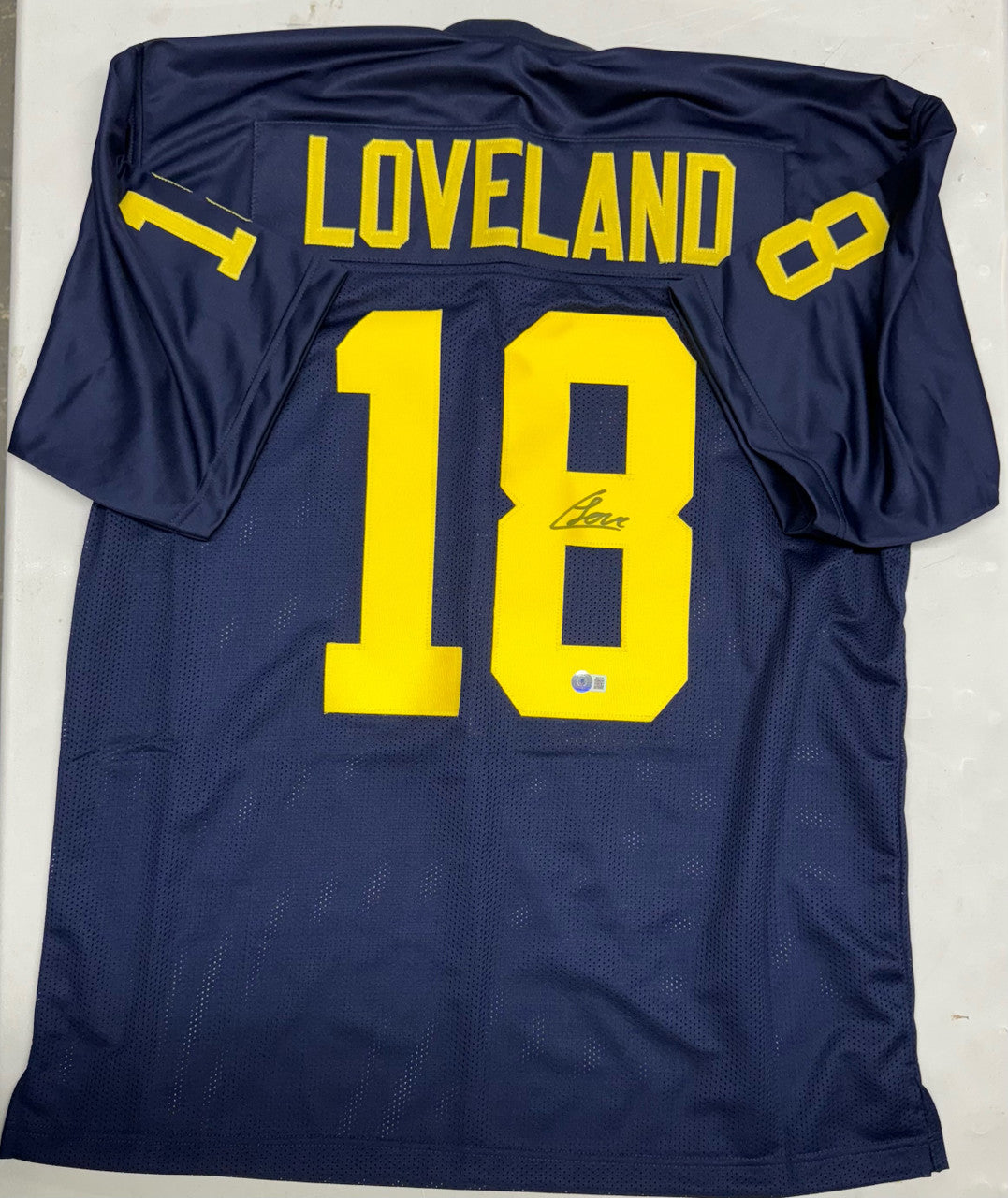 Colston Loveland Signed Autographed Custom Jersey Blue XL BAS