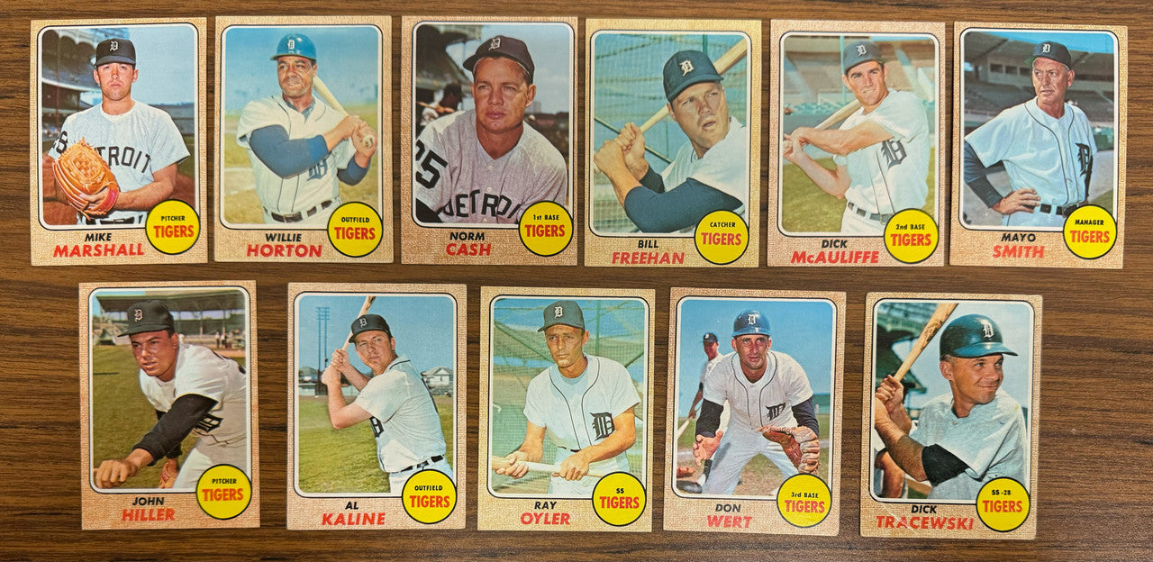 1968 Topps Detroit Tigers Master Team Set (38) w/ Game & 1969 WS VG-EX+
