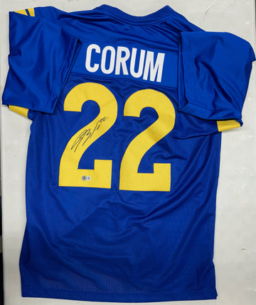Blake Corum Signed Autographed Custom Rams Jersey XL BAS